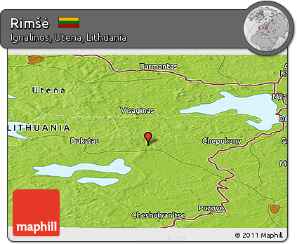 Physical Panoramic Map of Rimšė