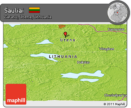 Physical Panoramic Map of Šauliai