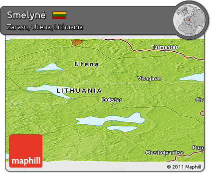 Physical Panoramic Map of Smėlynė