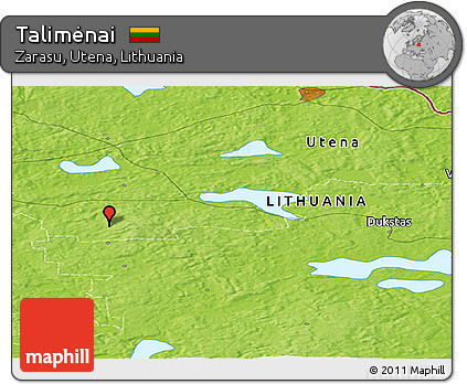 Physical Panoramic Map of Talimėnai