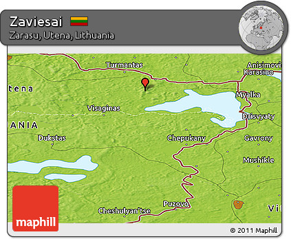 Physical Panoramic Map of Zaviesai