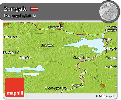 Physical Panoramic Map of Zemgale