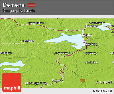 Physical Panoramic Map of Demene