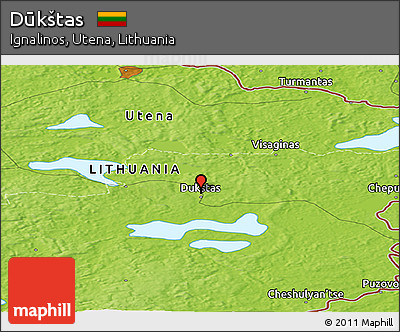 Physical Panoramic Map of Dūkštas