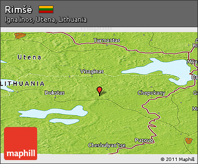 Physical Panoramic Map of Rimšė