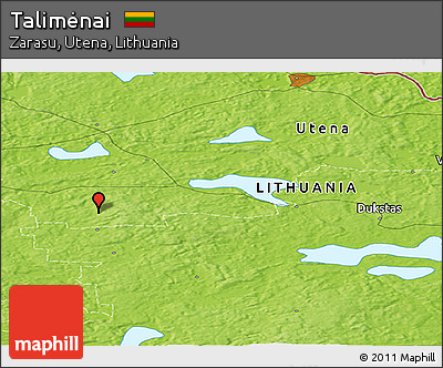 Physical Panoramic Map of Talimėnai