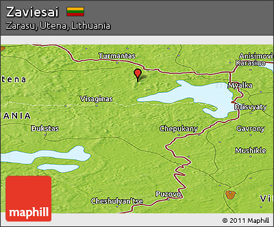 Physical Panoramic Map of Zaviesai