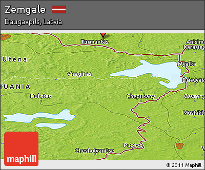 Physical Panoramic Map of Zemgale