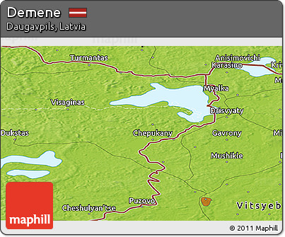 Physical Panoramic Map of Demene