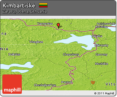 Physical Panoramic Map of Kimbartiškė