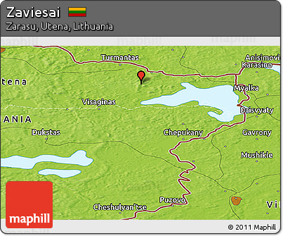 Physical Panoramic Map of Zaviesai
