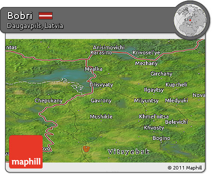 Satellite Panoramic Map of Bobri