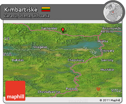 Satellite Panoramic Map of Kimbartiškė