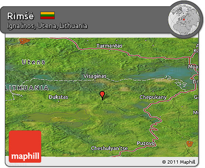 Satellite Panoramic Map of Rimšė