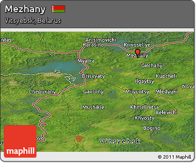 Satellite Panoramic Map of Mezhany