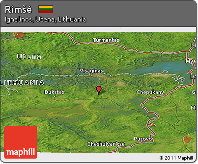 Satellite Panoramic Map of Rimšė