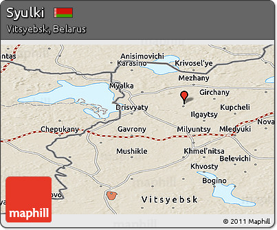 Shaded Relief Panoramic Map of Syulki