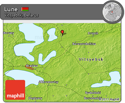 Physical 3D Map of Lune