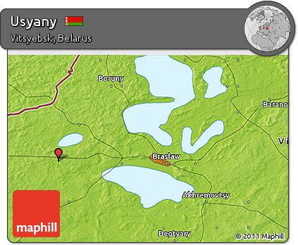 Physical 3D Map of Usyany