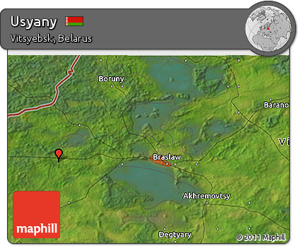 Satellite 3D Map of Usyany