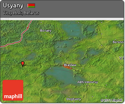 Satellite 3D Map of Usyany