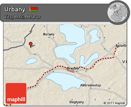 Shaded Relief 3D Map of Urbany