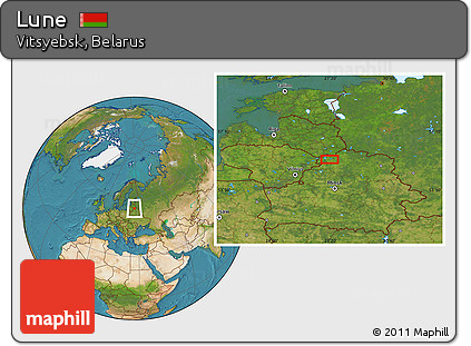 Satellite Location Map of Lune