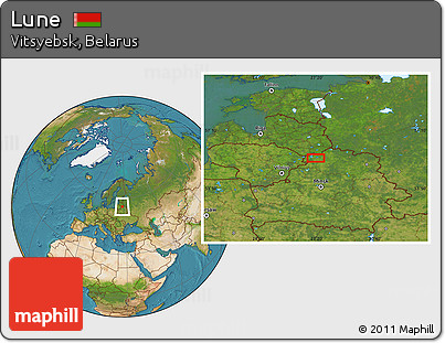 Satellite Location Map of Lune