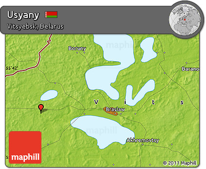 Physical Map of Usyany