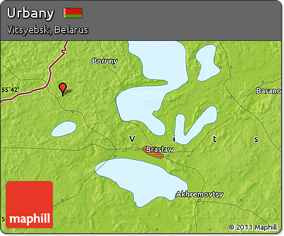 Physical Map of Urbany