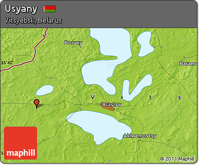 Physical Map of Usyany