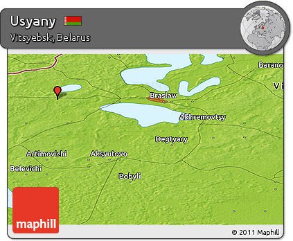 Physical Panoramic Map of Usyany