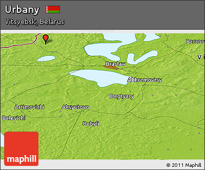 Physical Panoramic Map of Urbany