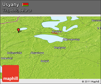 Physical Panoramic Map of Usyany