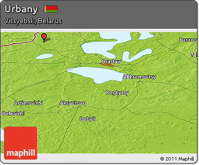 Physical Panoramic Map of Urbany