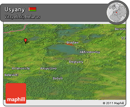 Satellite Panoramic Map of Usyany