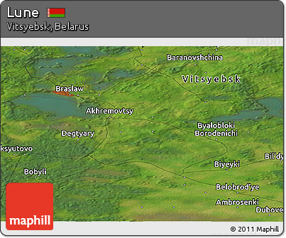 Satellite Panoramic Map of Lune
