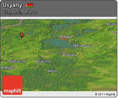 Satellite Panoramic Map of Usyany