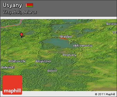 Satellite Panoramic Map of Usyany