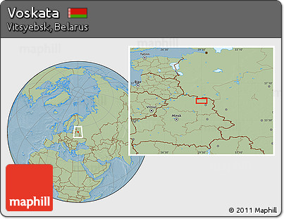 Savanna Style Location Map of Voskata, hill shading