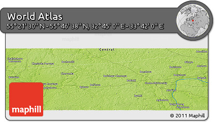 Physical Panoramic Map of the Area around 55° 34' 4" N, 33° 13' 30" E