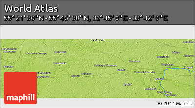 Physical Panoramic Map of the Area around 55° 34' 4" N, 33° 13' 30" E