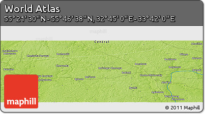 Physical Panoramic Map of the Area around 55° 34' 4" N, 33° 13' 30" E