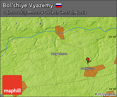 Physical Map of Bol'shiye Vyazëmy