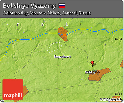 Physical Map of Bol'shiye Vyazëmy