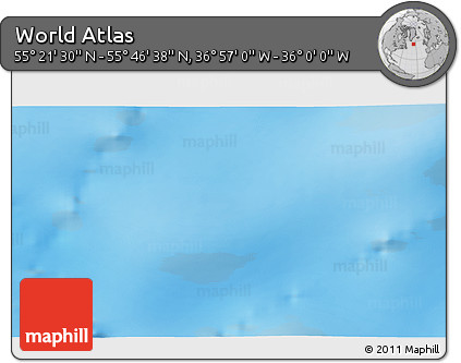 Physical 3D Map of the Area around 55° 34' 4" N, 36° 28' 30" W