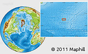 Physical Location Map of the area around 55° 34' 4" N, 37° 19' 30" W