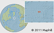 Savanna Style Location Map of the area around 55° 34' 4" N, 37° 19' 30" W, hill shading