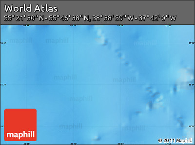 Physical Map of the Area around 55° 34' 4" N, 38° 10' 29" W