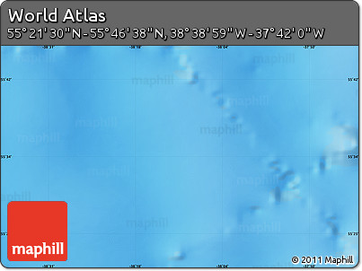 Physical Map of the Area around 55° 34' 4" N, 38° 10' 29" W